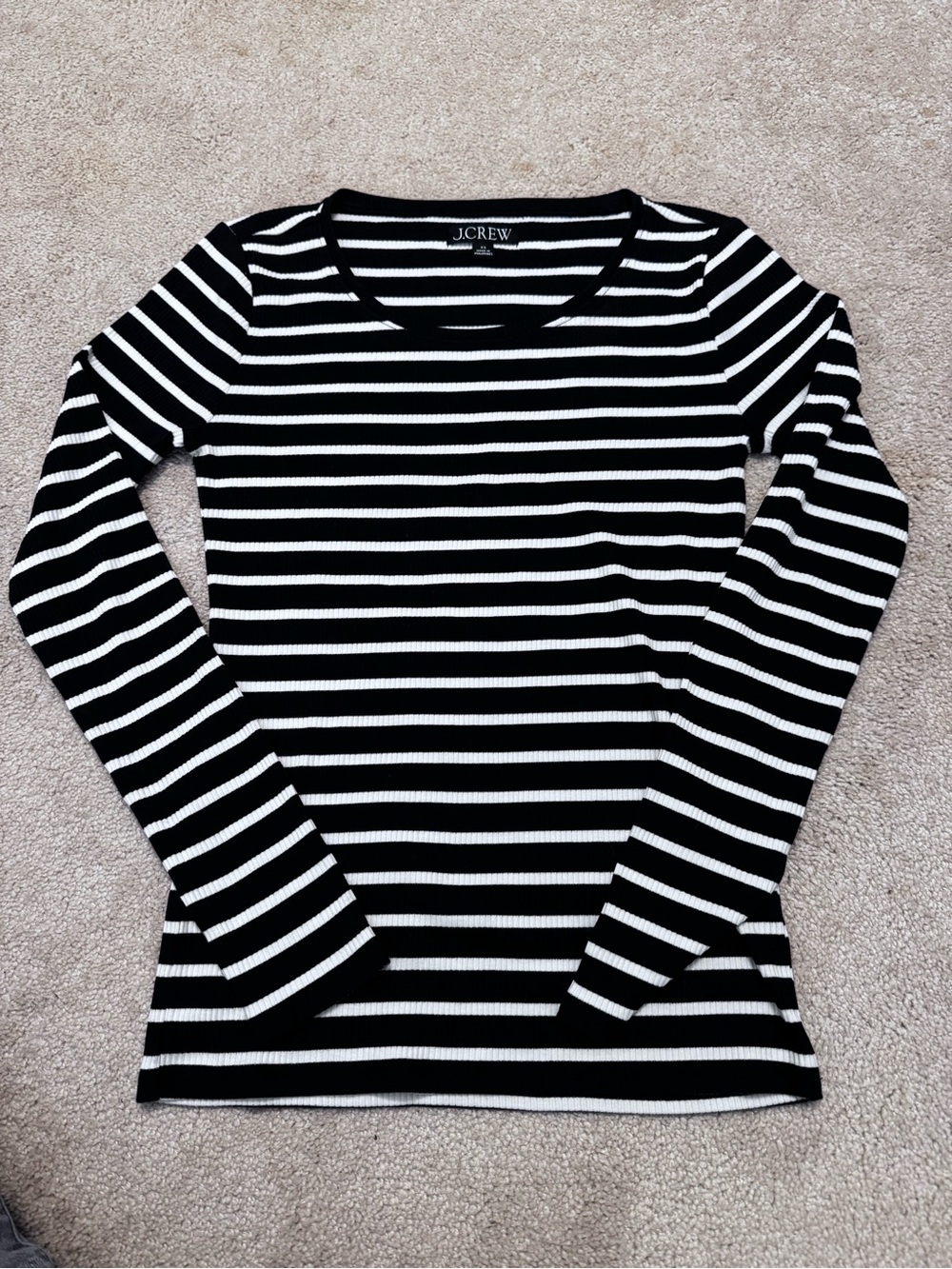 J. Crew Black & White Striped Long-Sleeve Top size XS